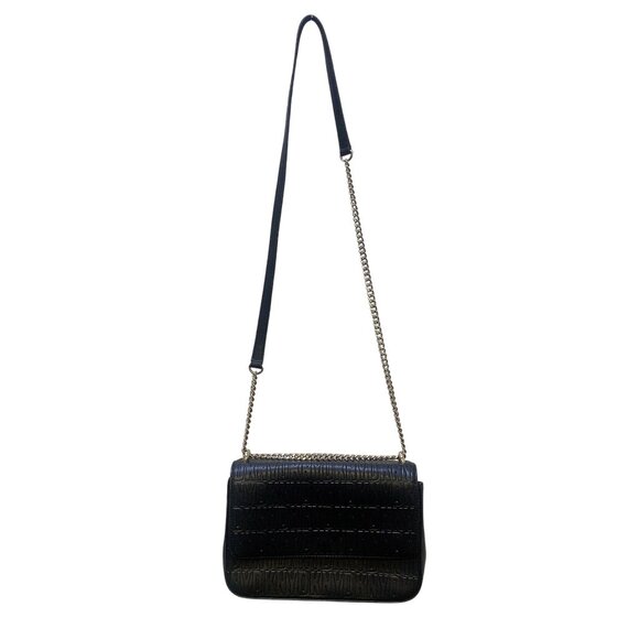 DKNY Black Embossed Crossbody Bag With Chain Strap - Picture 1 of 9